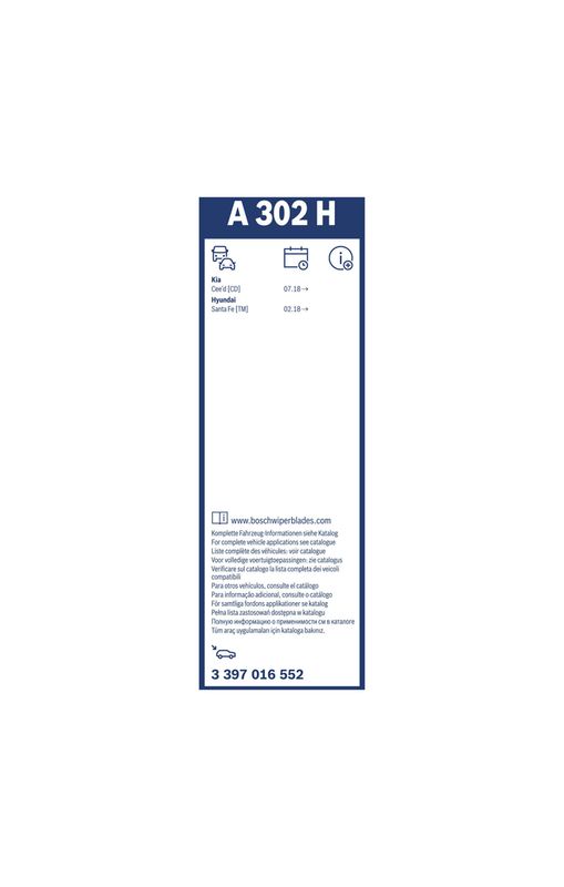 BOSCH Viskerblad A302H Bagrude